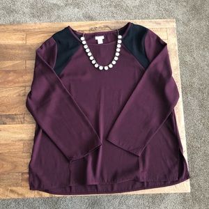 JCrew burgundy long sleeve too bnwt size 14